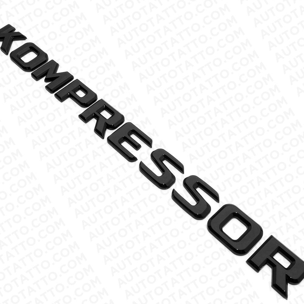 Mercedes 99-05 Gloss Black Kompressor Trunk Luggage Lid Logo Emblem Badge Sport
