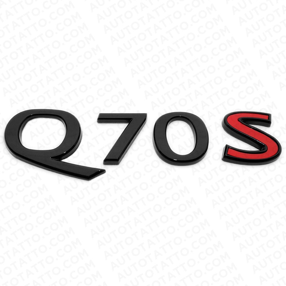 For Infiniti Q70S Rear Trunk Letter Badge Emblem Nameplate Sport Gloss Black