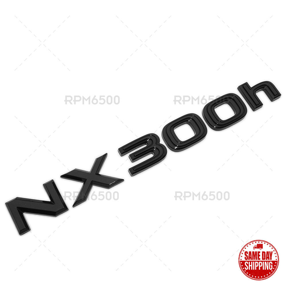 Lexus Liftgate Gloss Black NX 300h Letter Logo Badge Car Emblem Replace F-Sport