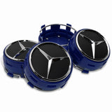 4x Mercedes Wheels Center Lock Design Cap Hub Star Cover Insert Sport AMG Blue