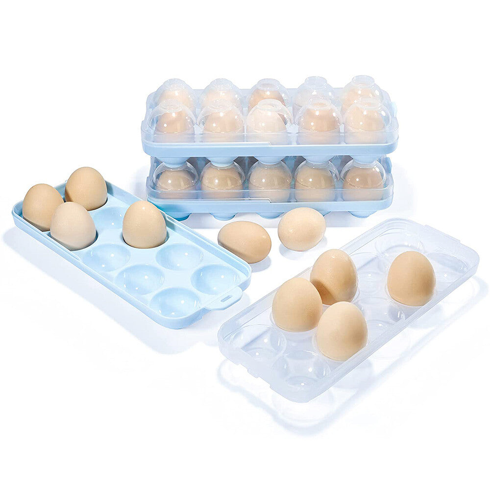 1x 10 Grids Egg Storage Box with Lid Eggs Container Organize for Refrigerator