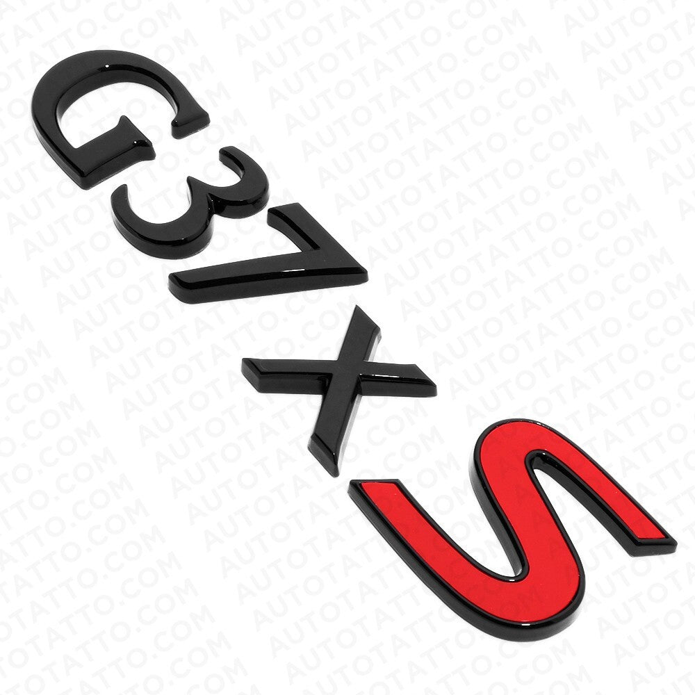 For Infiniti G37xs Rear Trunk Letter Badge Emblem Nameplate Sport Gloss Black
