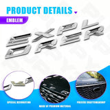 3D Silver Front Hood Emblem For Explorer 2011-2025 Letter Upper Nameplate Badges