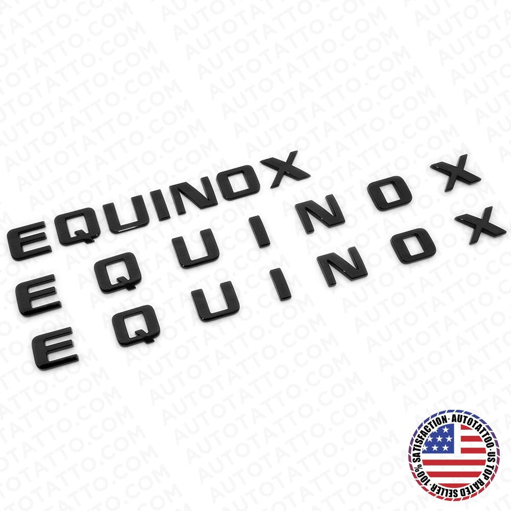 17-24 3pcs Chevy Equinox Front Door & Liftgate Letter Badge Emblem Gloss Black