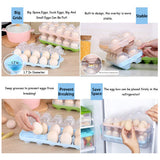 10-Grid Egg Storage Box with Lid Eggs Container Organize for Refrigerator