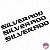 3x Chevy Silverado Fender Tailgate Logo Nameplates Letter 3D Emblem Z71 Black