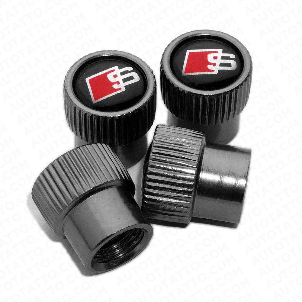 A-u-d-i S Roundel Car SUV Wheels Tire Air Valve Caps Stem Dust Logo Cover Sport