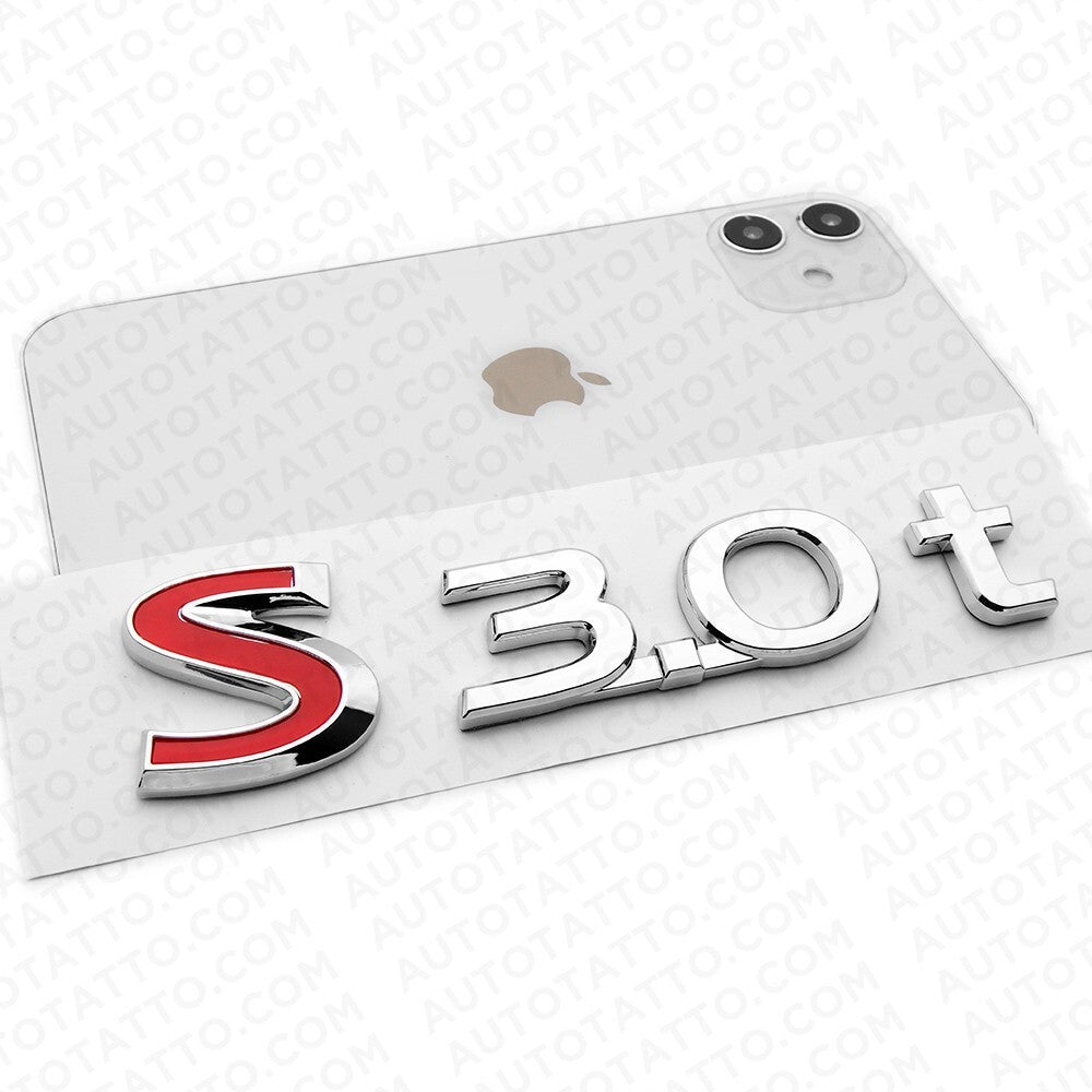 For Infiniti S 3.0t Left or Right Side Fender Badge Emblem Nameplate Chrome Red