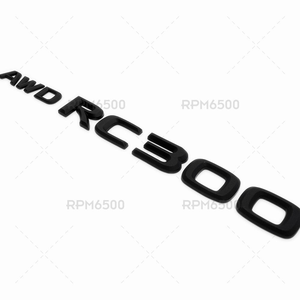 Lexus Trunk AWD RC 300 Matte Black Letter Logo Badge Emblem Car Replace F-Sport