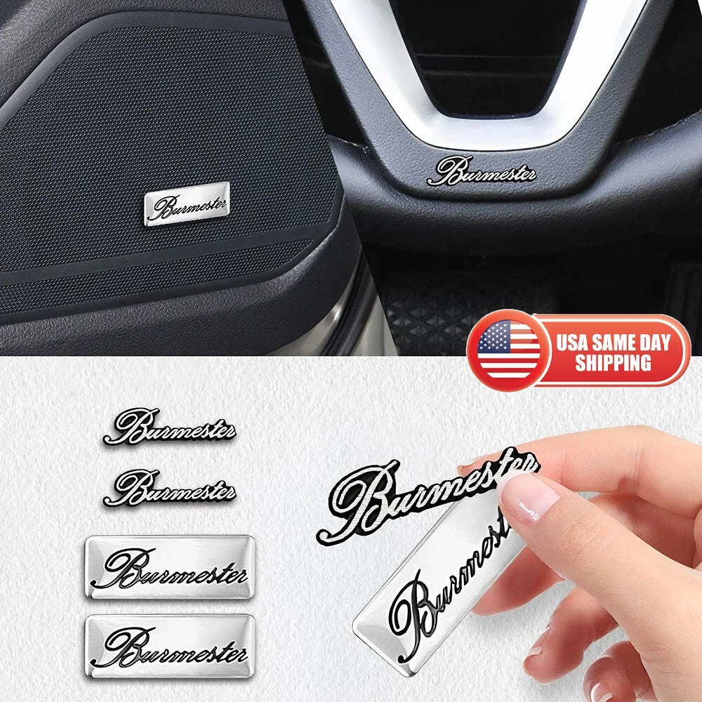 6pcs Burmester Car Hi-Fi Speaker Audio Badge Stereo Emblem Sticker Decal Logo