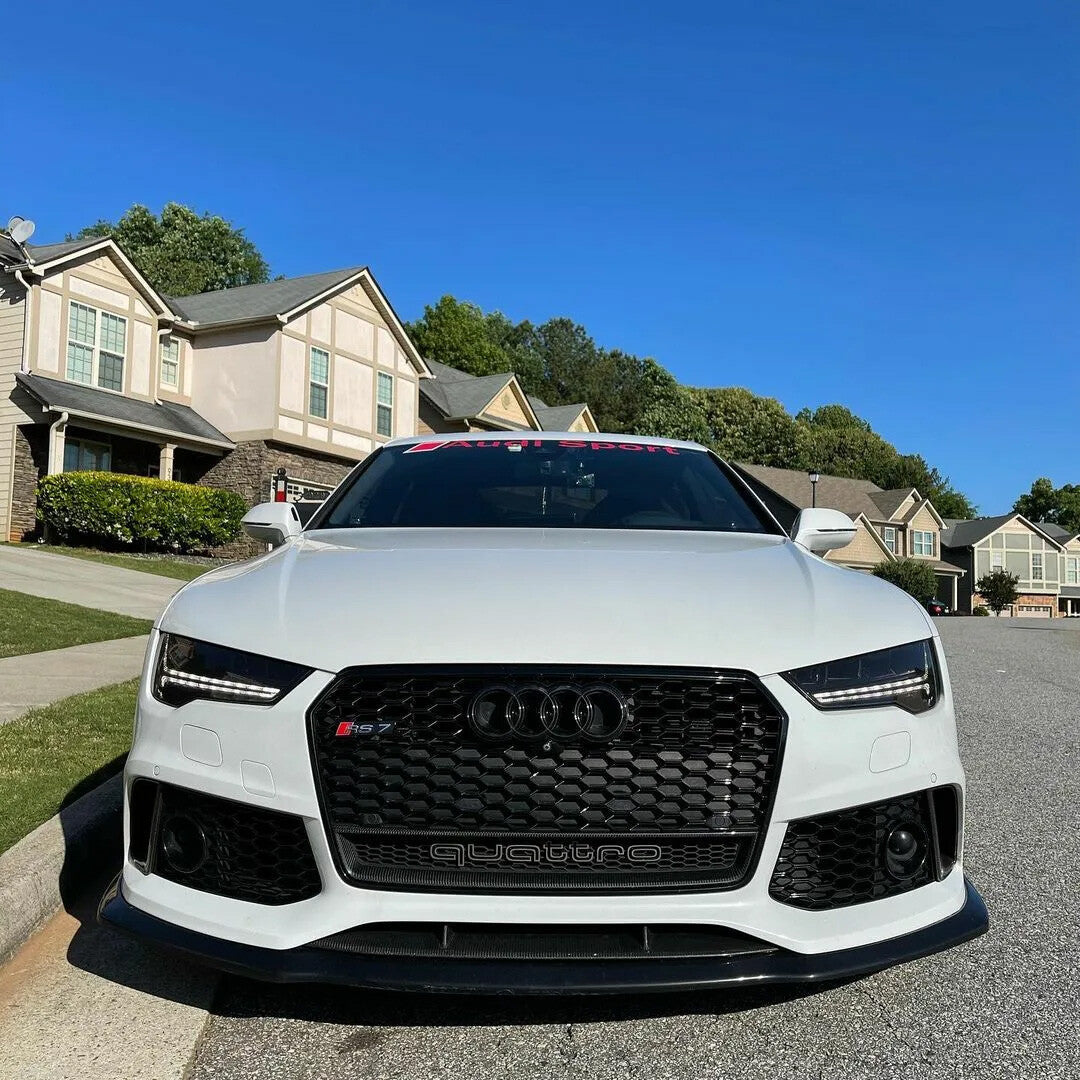 16-21 AUDI A6 A7 A8 S7 RS7 Gloss Black Front Grille Rings Badge Logo Emblem