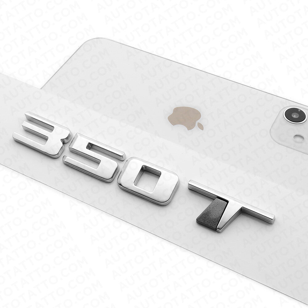 For Cadillac CT4 CT5 XT4 XT5 Rear Turnk 350 T Nameplate Badge Logo Emblem Silver