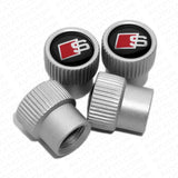 For Audi S Roundel Car SUV Wheels Tire Air Valve Caps Stem Dust Logo Cover Sport