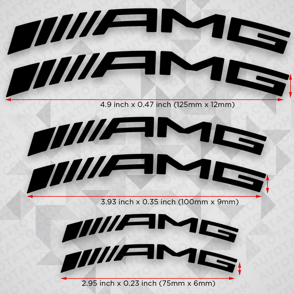 AMG Edition Car Wheels Brake Caliper Sticker Decal Logo Decoration Sport Black