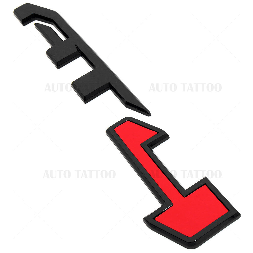 GMC Canyon Sierra AT4 Rear Tailgate Badge Logo Emblem Nameplate Gloss Black Red
