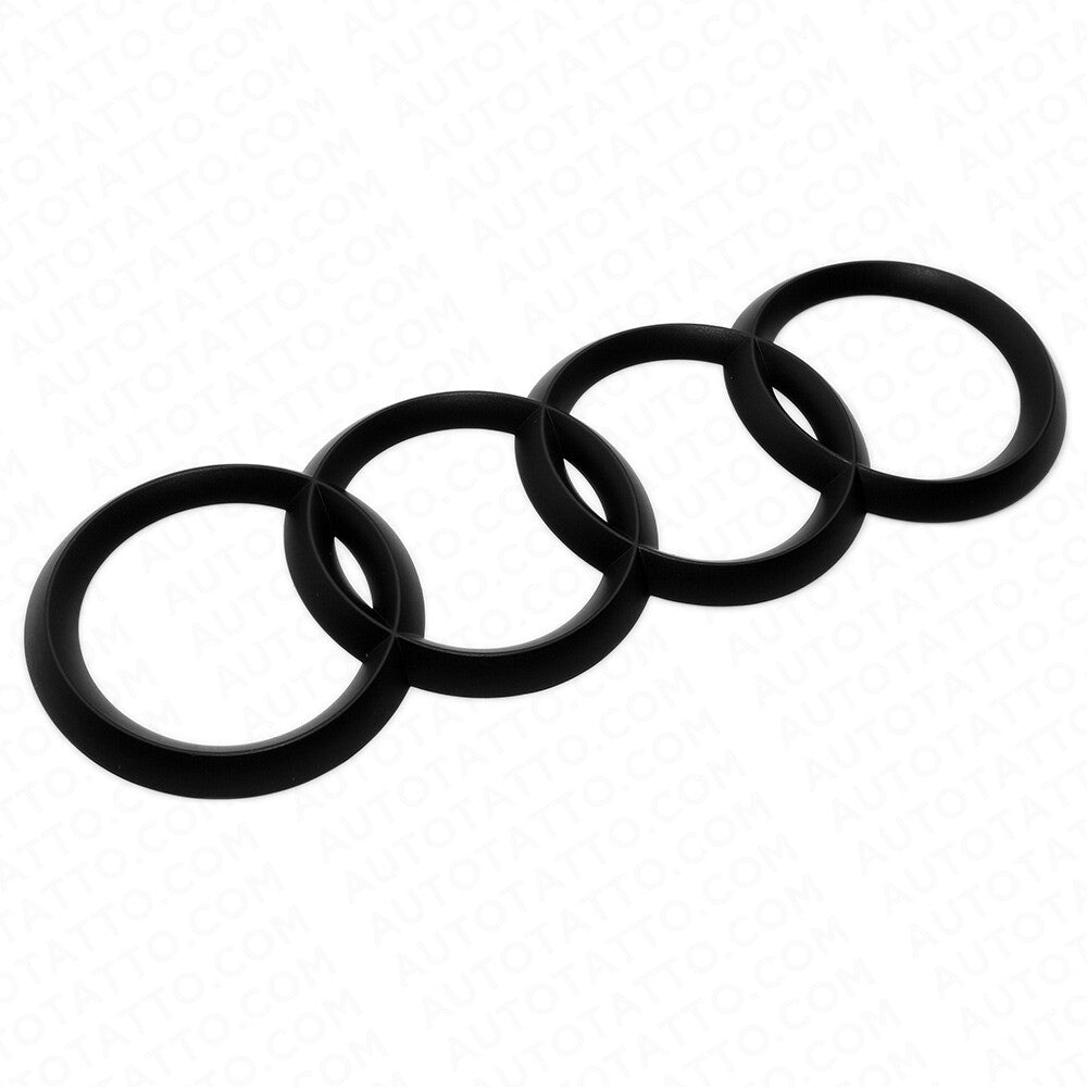 17-19 AUDI Q7 Matte Black Rear Trunk Liftgate Rings Badge Logo Emblem Decorate