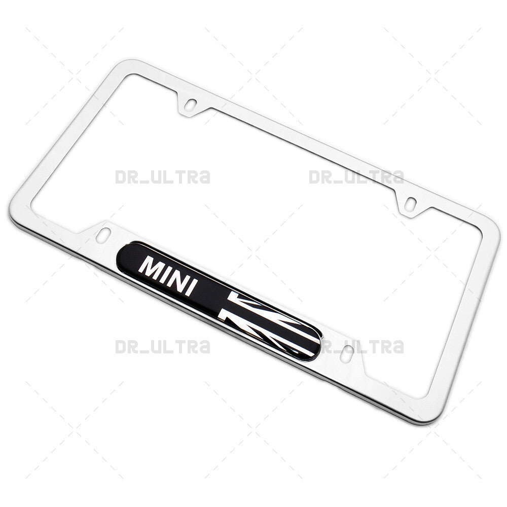 Mini Coopet Sport Front or Rear License Plate Frame Cover Stainless Steel Chrome