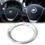 Silver Steering Wheel Logo Emblem Ring Cover BMW 1 3 4 5 7 Series X1 X3 X5 X6