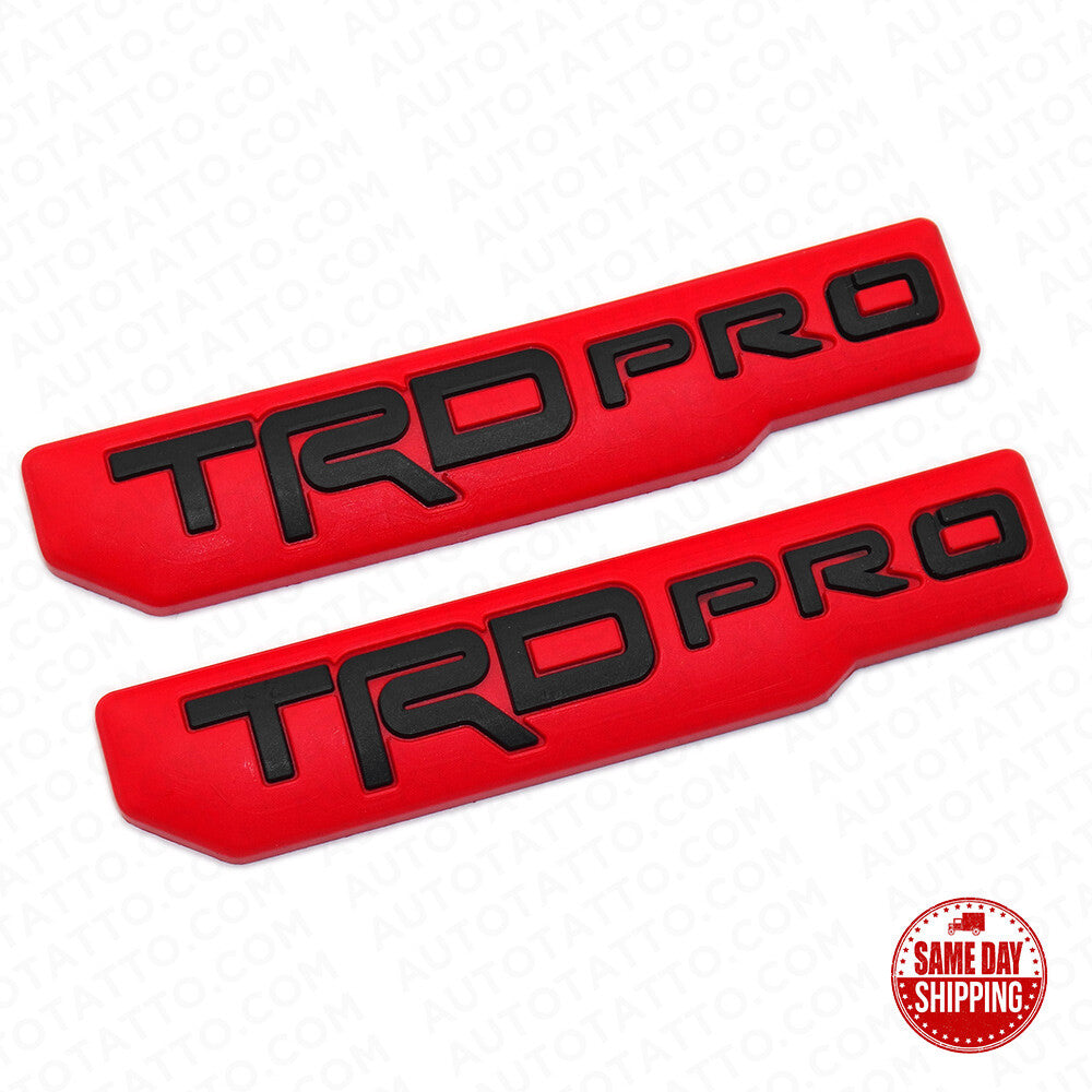 2x Mini TRD Pro Fender Door Tailgate Badge Logo Emblem Silicone Decoration Sport
