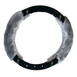 Universal Soft Warm 2 Sides Faux Rabbit Fur w/ Diamond Car Steering Wheel Cover