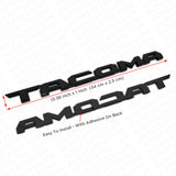 2x 15-21 Gloss Black Tacoma Letter Front Side Door Nameplate Emblem Badge Logo