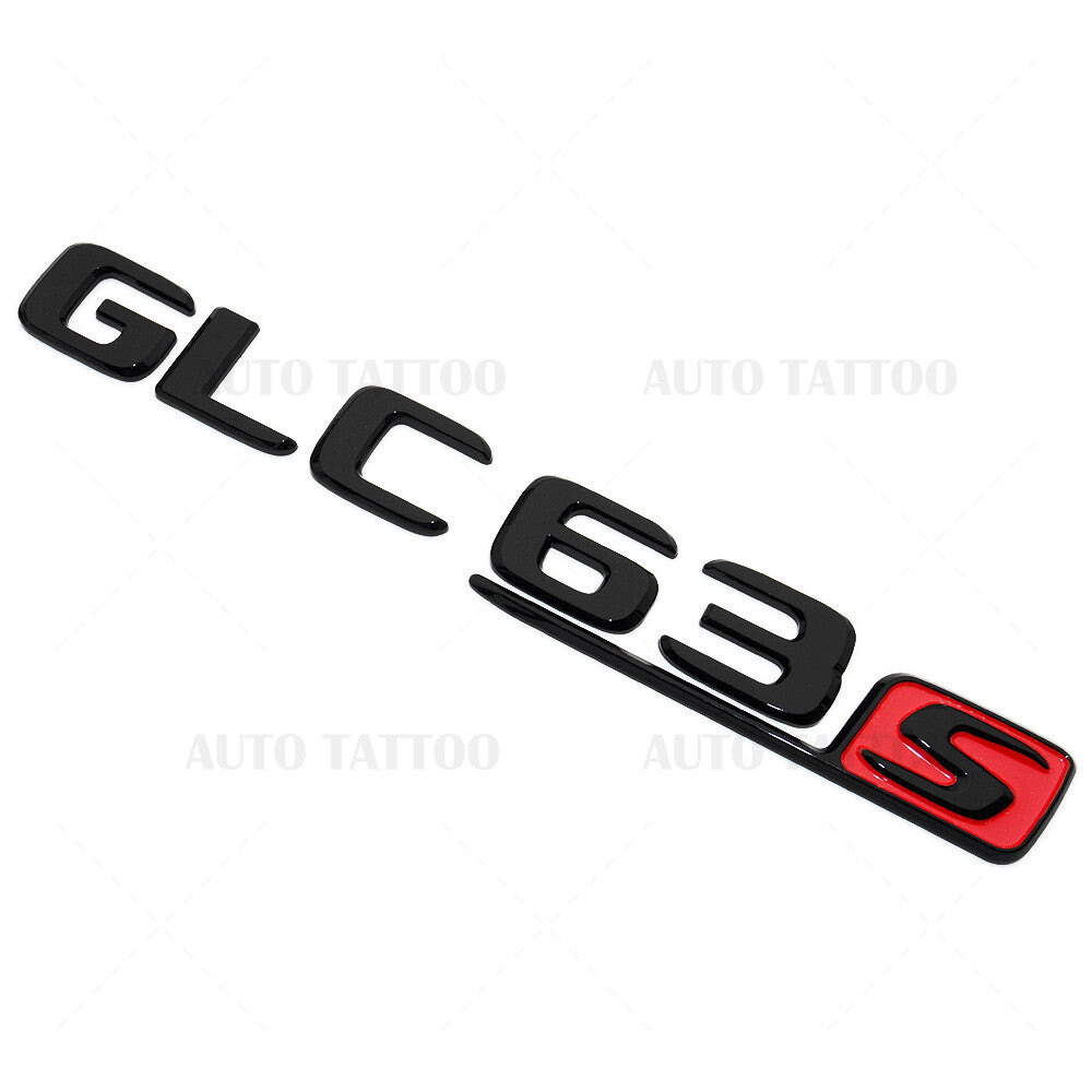 17-20 Mercedes GLC 63 S Letter Emblem Liftgate Logo Badge AMG Sport Black Red