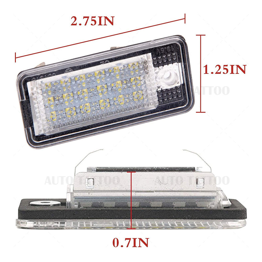 2x No Error LED License Plate Light 6000K Pure White For Audi A3 A4 A6 A8 S6 Q7
