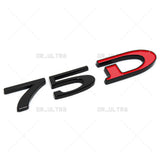 Tesla Rear Liftgate Lid 75D Letter Nameplate Logo Badge Emblem Sport Black Red