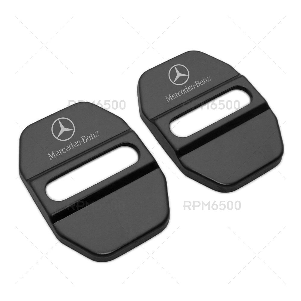 2X Stainless Steel Door Striker Cover Lock Buckle Cap AMG For Mercedes-Benz