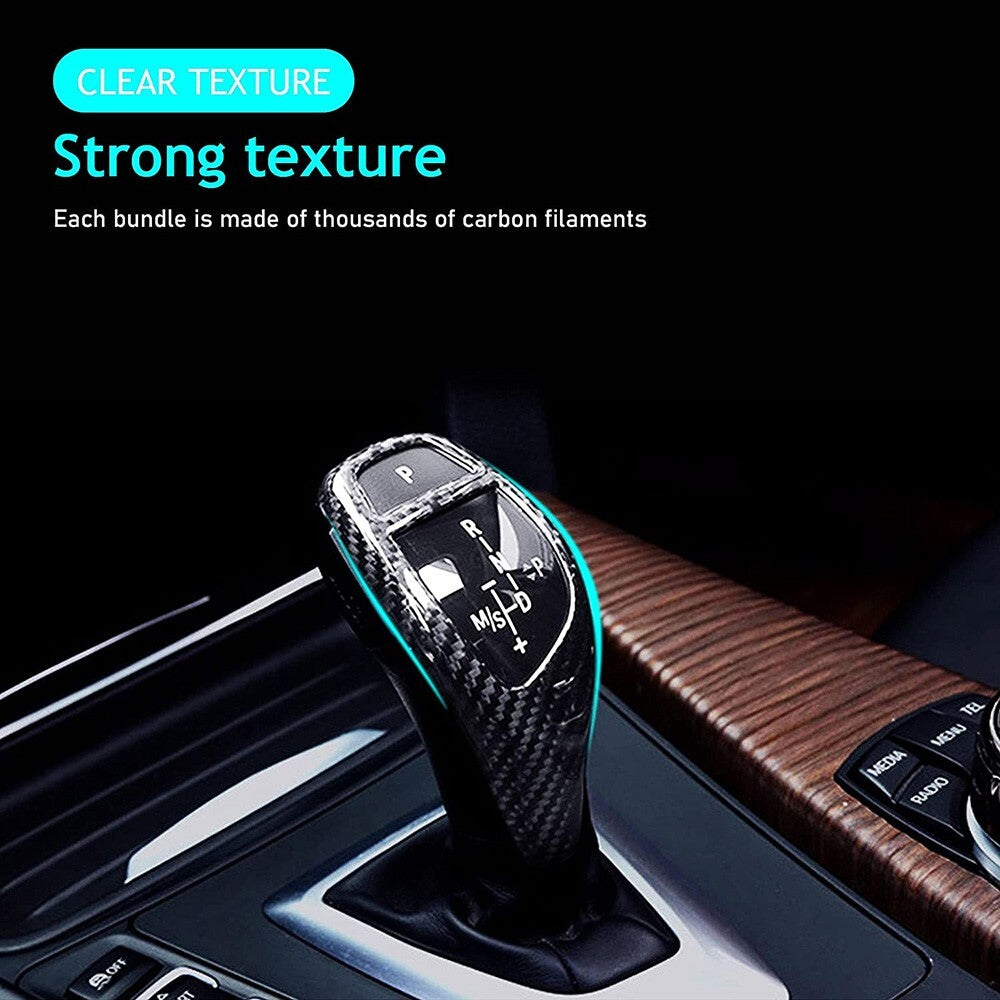 BMW F30 F20 F10 F15 F25 X6 X5 X4 X3 Carbon Fiber Texture Gear Shift Knob Cover