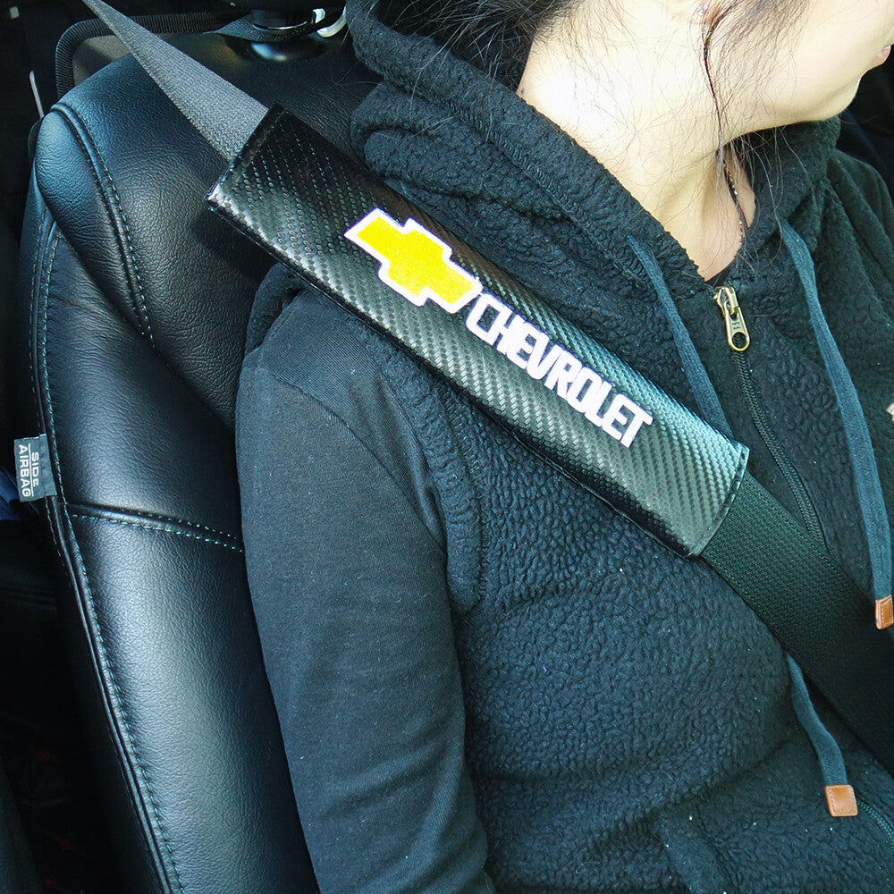 Chevy Sport Carbon Car Seat Belt Cover Safety Shoulder Strap Cushion Pad Harness