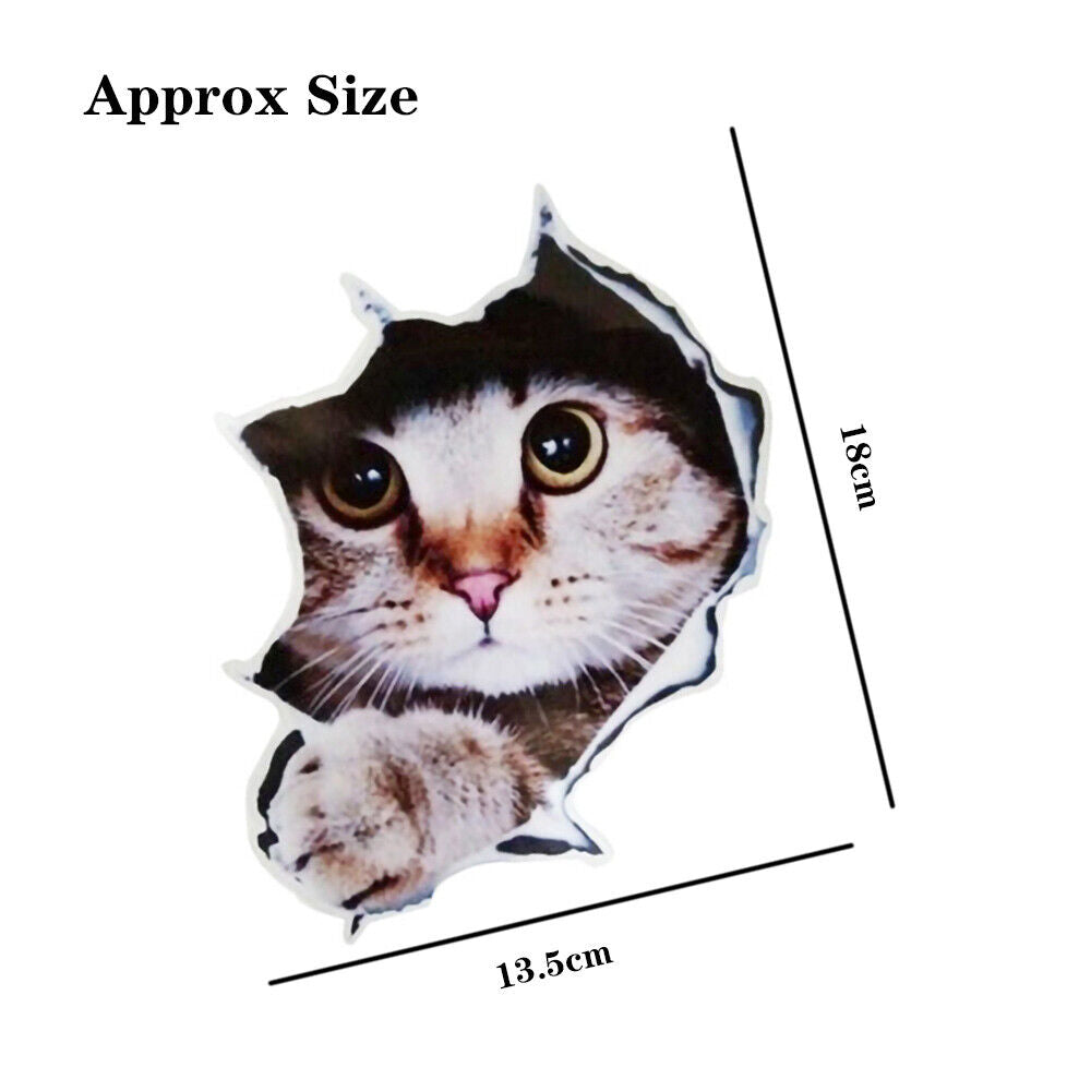 Fashion 3D Cute Cat Waterproof Car Sticker for Auto Scratch Cover or Decoration