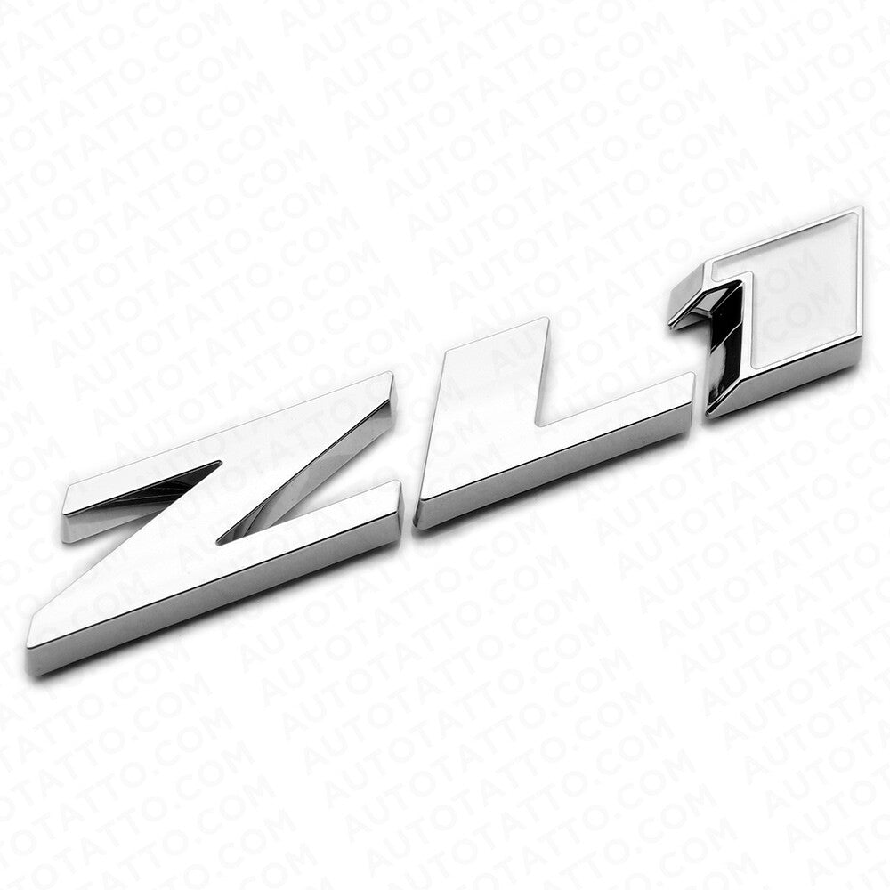 Camaro Hood or Rear Bumper ZL1 Nameplate Logo Sport Emblem Decorate Chrome White