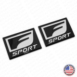 2x F-Sport Logo ABS Badge Side Fender Marker Adhesive Nameplate Emblem Black