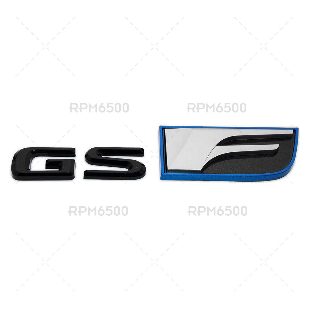 Lexus Trunk Lid Gloss Black GS F Letter Logo Badge 3D Decal Sport Emblem F-Sport