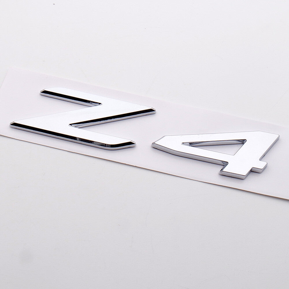 Chrome Z4 Letter Logo Emblem Badge Luggage Rear Trunk Nameplate ABS ///M Sport