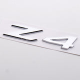 Chrome Z4 Letter Logo Emblem Badge Luggage Rear Trunk Nameplate ABS ///M Sport