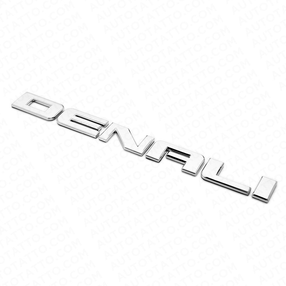 2x Denali Door Tailgate Letter Nameplate Emblem SUV HD Badge GMC 3D HD Chrome