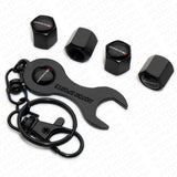 4x Hex Fit Dodge Car Tire Wheel Air Stem Dust Valve Caps Cover + Wrench Keychain