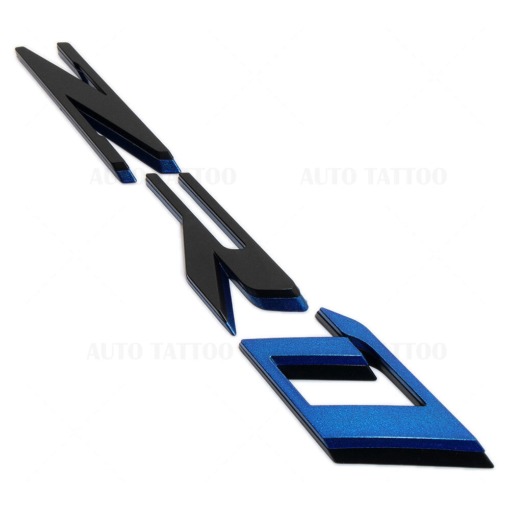 3x Chevy Corvette ZR1 Hood Rear Bumper Nameplate Logo Sport Emblem Black Blue