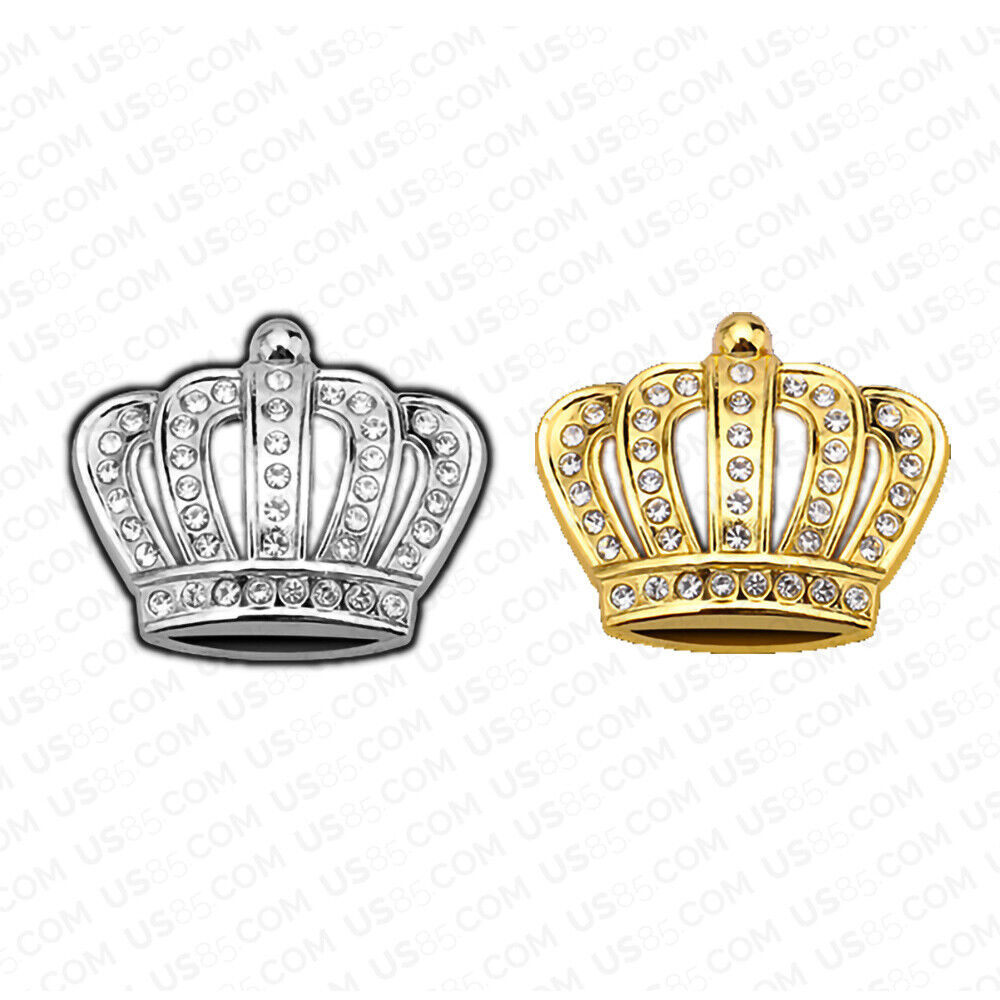 Universal Fashion Zinc Alloy Bling Crystal Crown Car Decal Sticker Decoration