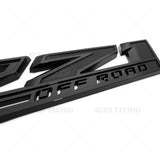 Chevy 19-21 Silverado Z71 Off Road Fender Letter Logo Emblem Badge Gloss Black