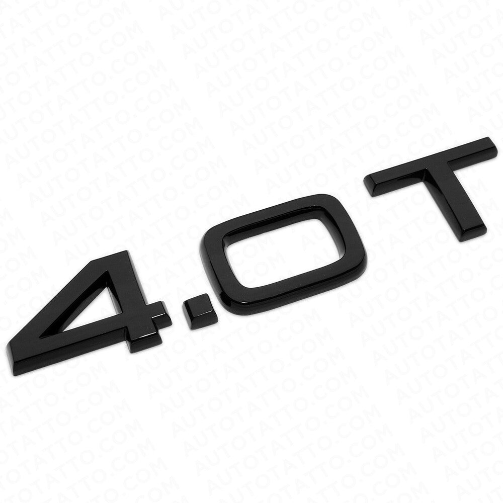 Audi Car Rear Trunk Deck Lid 4.0T Turbo Nameplate Emblem Badge Gloss Black Sline