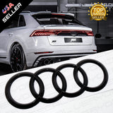 Q8 SQ8 RSQ8 Sport Liftgate Audi Ring Nameplate Emblem Logo Badge Gloss Black