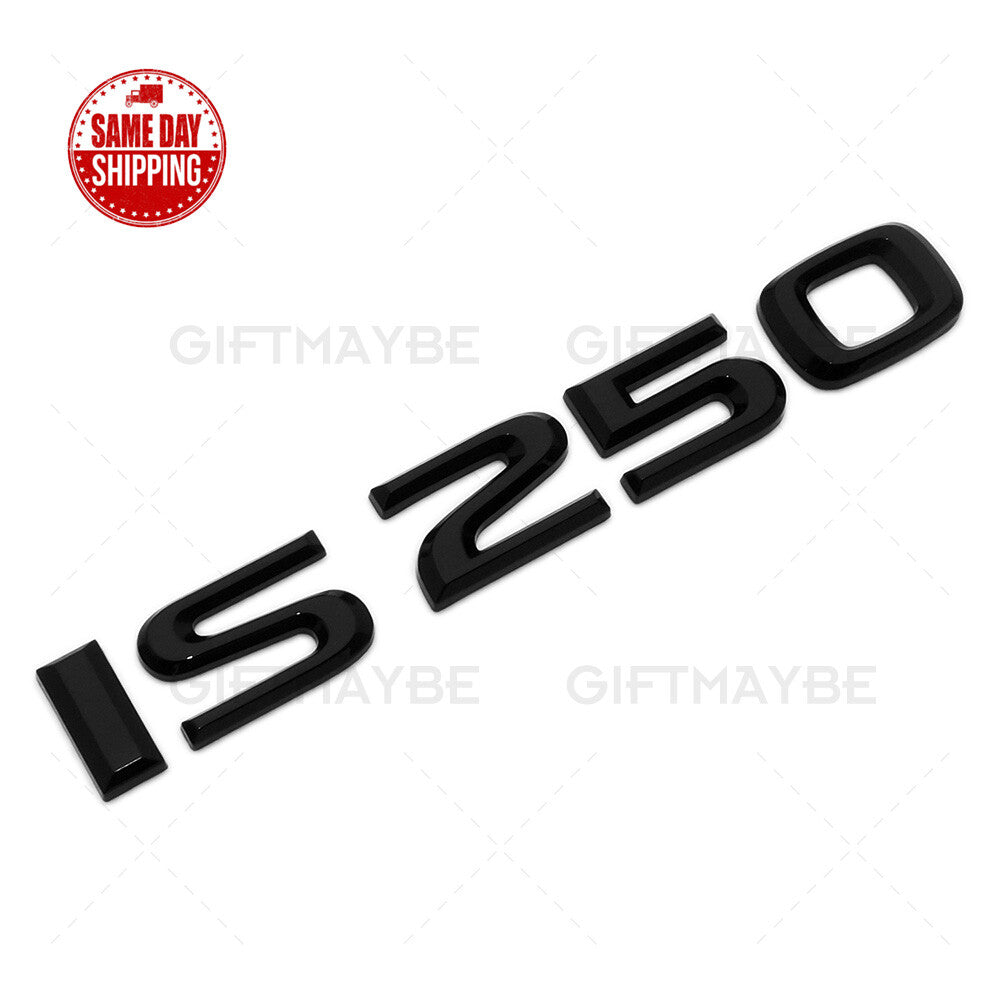 Lexus Trunk Lid Gloss Black IS 250 Letter Logo Badge Emblem Car Replace F-Sport