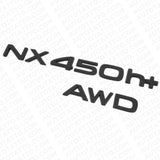 22+ Lexus NX 450h+ AWD Rear Liftgate Letter Logo Badge Emblem Matte Black Sport