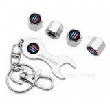 4x Hex Performance Claw Car Tire Wheels Air Stem Dust Valve Cap Cover + Keychain