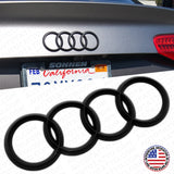 08-16 AUDI Matte Black Rear Trunk Lid Luggage Ring Sign Badge Logo Emblem Sport