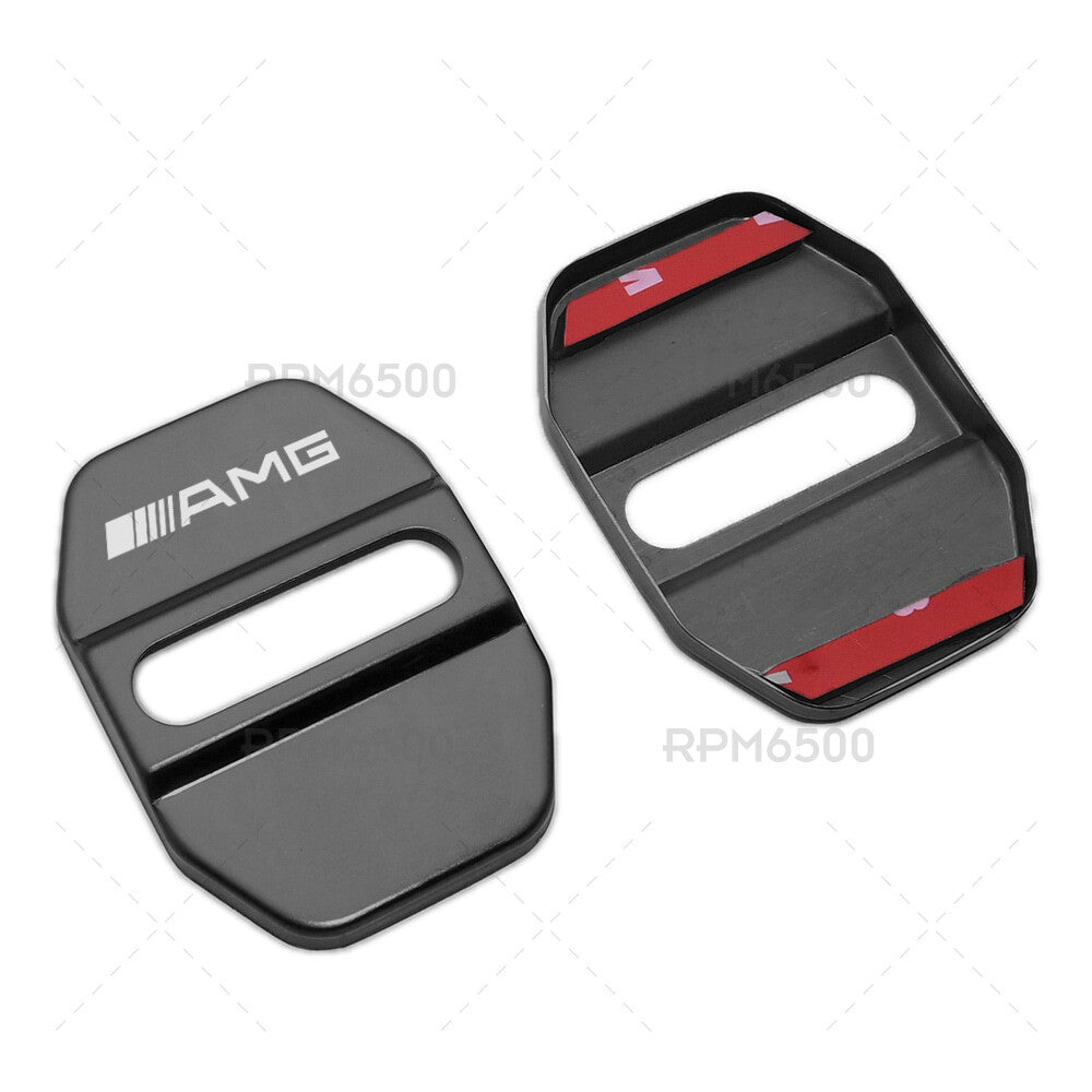 2pcs Stainless Steel Door Striker Cover Lock Buckle Cap For Mercedes AMG Sport
