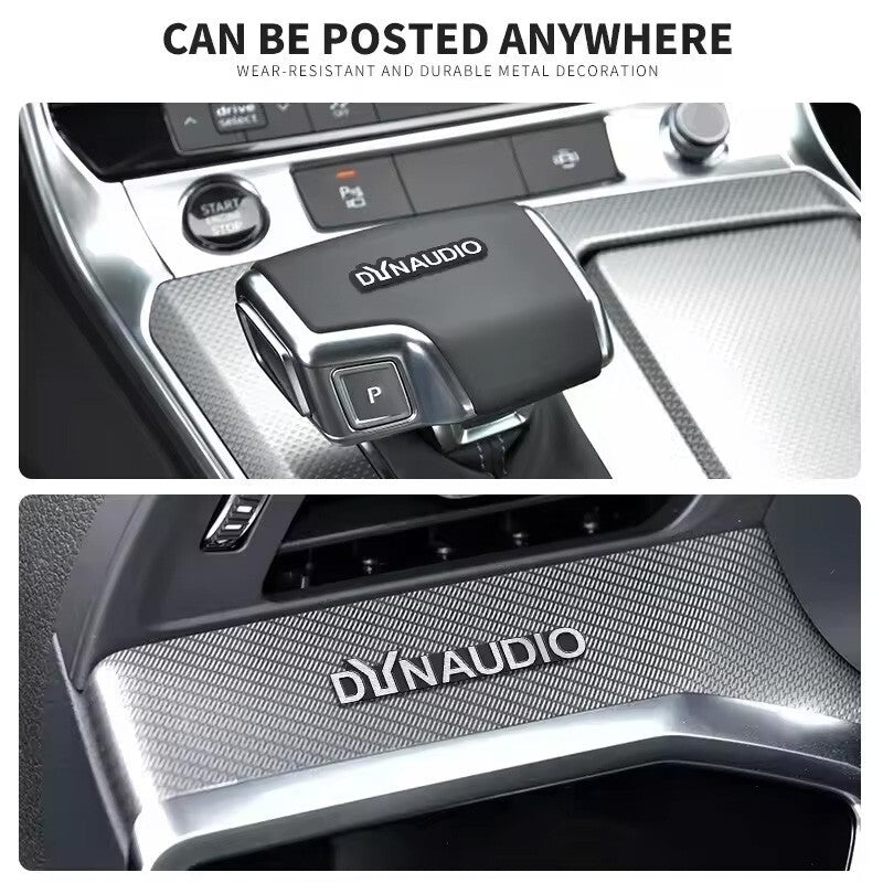 2pcs  Dynaudio Aluminum Logo Emblem Car Door Speaker Badge Decal Replacement